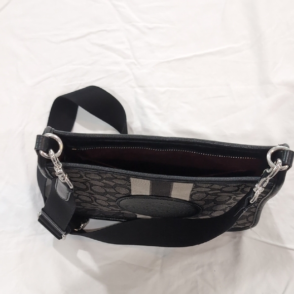 Coach Black and Gray Shoulder Bag with Monogram Pattern - Picture 3 of 10